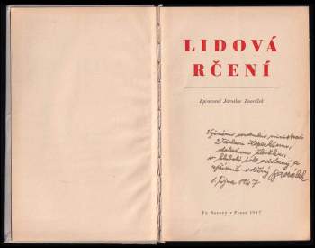 Jaroslav Zaorálek: Lidová rčení