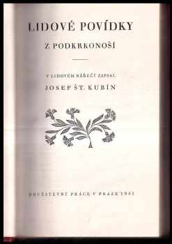 Josef Štefan Kubín: Lidové povídky z Podkrkonoší