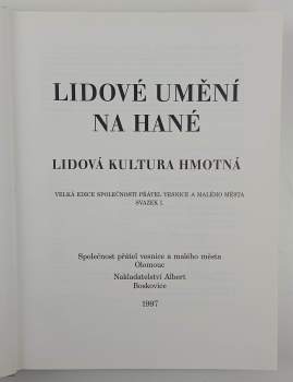 Jan Rudolf Bečák: Lidové umění na Hané