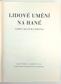 Jan Rudolf Bečák: Lidové umění na Hané