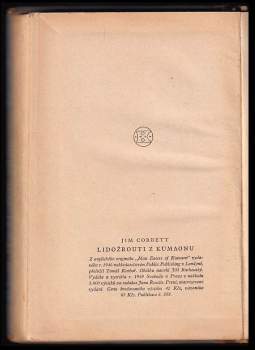 Jim Corbett: Lidožrouti z Kumaonu