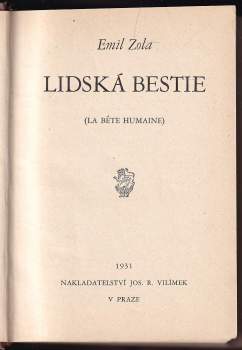 Émile Zola: Lidská bestie