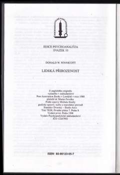 D. W Winnicott: Lidská přirozenost