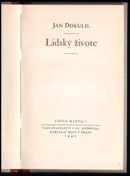 Jan Dokulil: Lidský živote