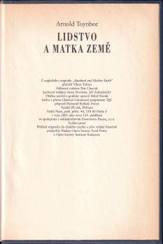 Arnold Joseph Toynbee: Lidstvo a matka Země