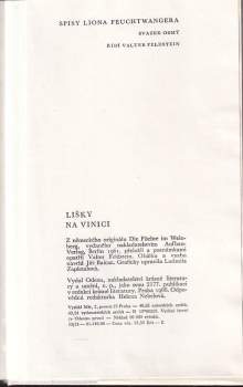 Lion Feuchtwanger: Lišky na vinici
