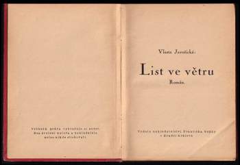 Vlasta Javořická: List ve větru