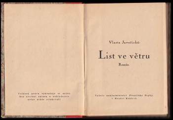 Vlasta Javořická: List ve větru