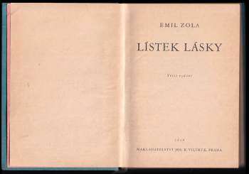 Émile Zola: Lístek lásky