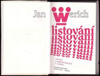 Jan Werich: Listování
