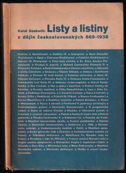 Listy a listiny z dějin československých 869-1938