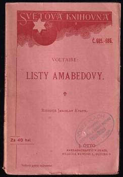 Listy Amabedovy - Voltaire (1908, nákladem J. Otty) - ID: 663850