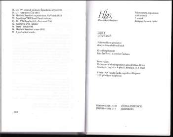 Edvard Beneš: Listy důvěrné