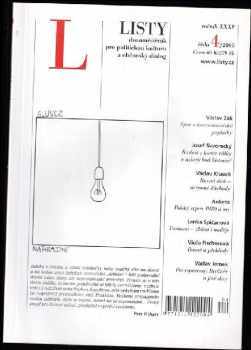 Listy, dvouměsíčník pro politickou kulturu a občanský dialog: Ročník XXV, 2005 číslo 3-6