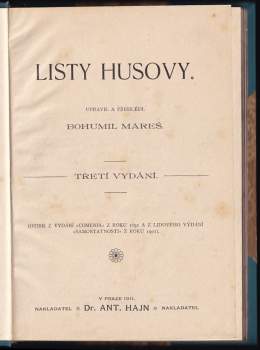 Jan Hus: Listy Husovy