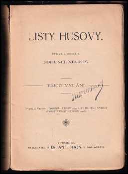 Jan Hus: Listy Husovy