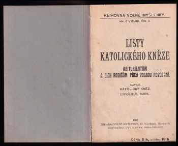 Budil: Listy katolického kněze abiturientům a jich rodičům před volbou povolání