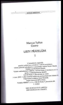 Marcus Tullius Cicero: Listy přátelům