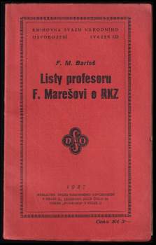 Listy profesoru F. Marešovi o RKZ