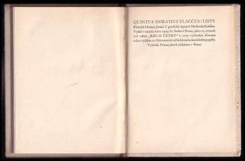 Quintus Flaccus Horatius: Listy
