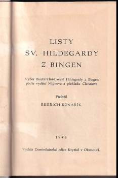 Hildegarda z Bingenu: Listy sv. Hildegardy z Bingen