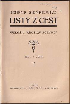 Henryk Sienkiewicz: Listy z cest
