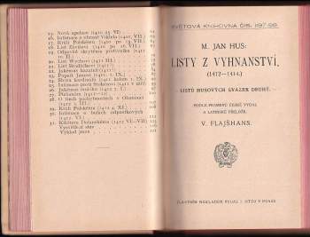Jan Hus: Listy z Prahy (do r. 1412). Listy z vyhnanství (1412-1414). Listy z Kostnice (1414-1415)