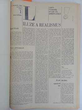 Milan Kundera: Literární listy  ROČNÍK I. ČÍSLO 1-8 + ROČNÍK 2 ČÍSLO 1-19