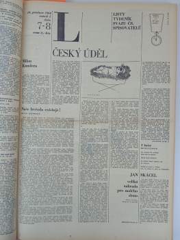 Milan Kundera: Literární listy  ROČNÍK I. ČÍSLO 1-8 + ROČNÍK 2 ČÍSLO 1-19