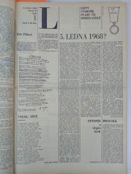 Milan Kundera: Literární listy  ROČNÍK I. ČÍSLO 1-8 + ROČNÍK 2 ČÍSLO 1-19
