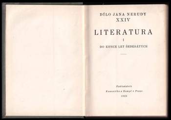 Jan Neruda: Literatura