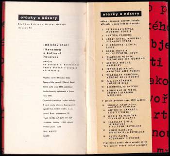Ladislav Štoll: Literatura a kulturní revoluce