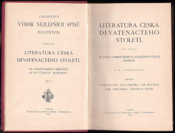 Jaroslav Vlček: Literatura česká devatenáctého století