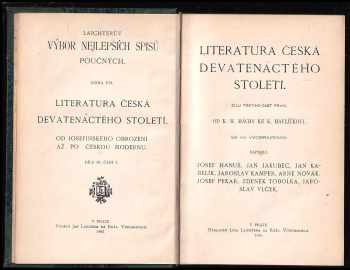Jaroslav Vlček: Literatura česká devatenáctého století