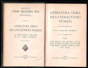 Jaroslav Vlček: Literatura česká devatenáctého století : Díl 1, 2, 3/1