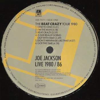 Joe Jackson: Live 1980 / 86 (2xLP)