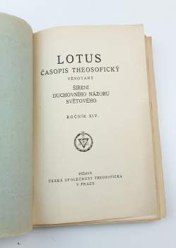 J Bedrníček: Lotus, časopis theosofický, ročník XIV.