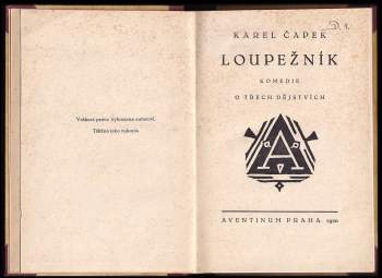 Karel Čapek: Loupežník