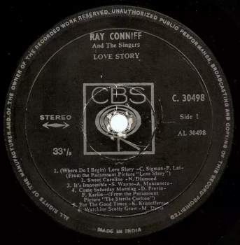 Ray Conniff And The Singers: Love Story (INDIA)