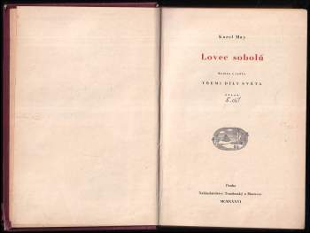 Karl May: Lovec sobolů - román z cyklu Třemi díly světa - 5. díl