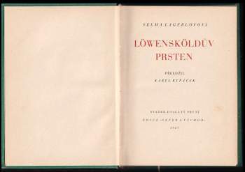 Selma Lagerlöf: Löwensköldův prsten