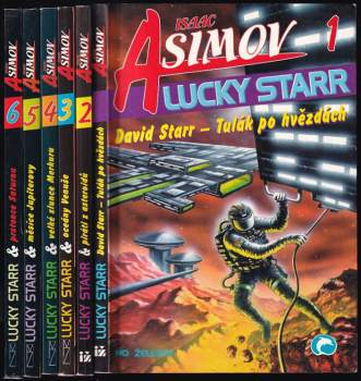 Isaac Asimov: Lucky Starr 1 - 6 KOMPLET - David Starr-tulák po hvězdách + piráti z asteroidů + oceány Venuše + velké slunce Merkuru + měsíce Jupiterovy + prstence Saturnu