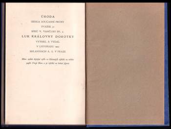 Vladislav Vančura: Luk královny Dorotky