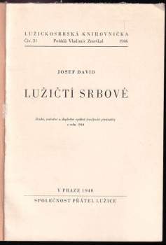 Josef David: Lužičtí Srbové