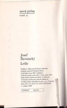 Josef Škvorecký: Lvíče