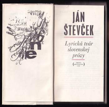 Ján Števček: Lyrická tvár slovenskej prózy