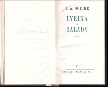 Johann Wolfgang von Goethe: Lyrika a balady