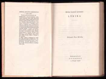 Michail Jur'jevič Lermontov: Lyrika