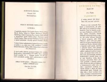 Percy Bysshe Shelley: Lyrika