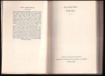 Percy Bysshe Shelley: Lyrika